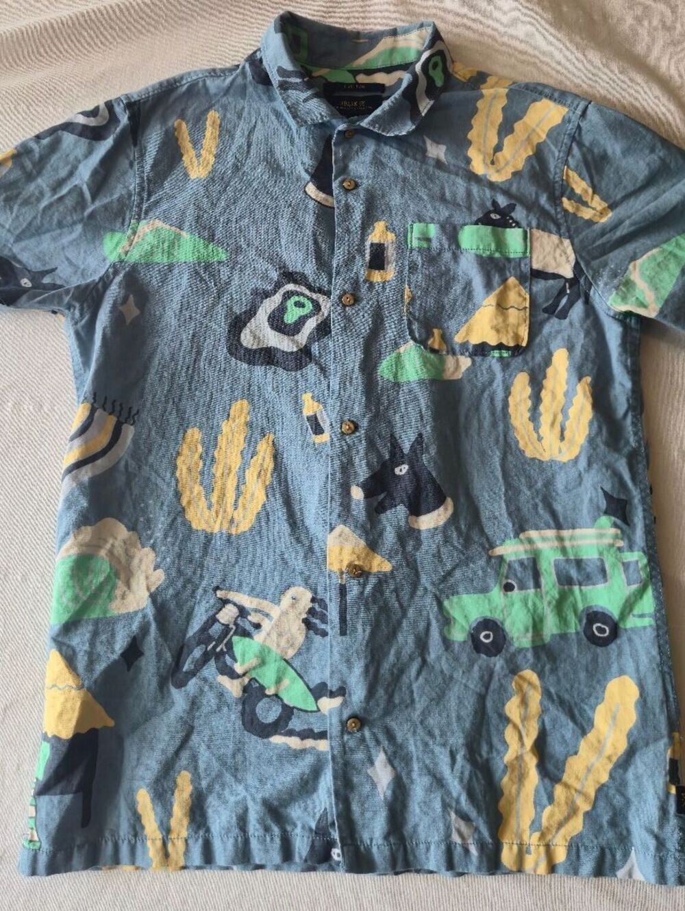 Roark Gonzo Viaje Short Sleeve Button Down Shirt Size Medium